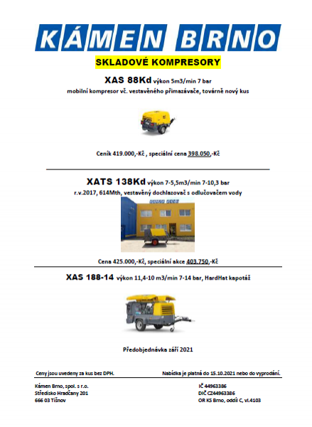 SKLADOVÉ KOMPRESORY ZA SPECIÁLNÍ CENY!